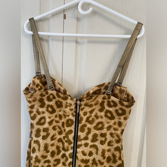 Kardashian Kollection Cheetah Print
Faux Leather Trim Bustier Party Dress Size L - Picture 3 of 7